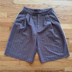 Anthropologie Brown Pinstripe Long Shorts - size 6